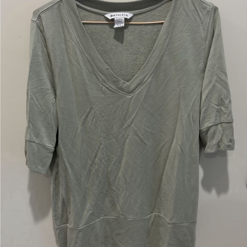 Athleta Short Sleeve V-Neck Tee - Sage